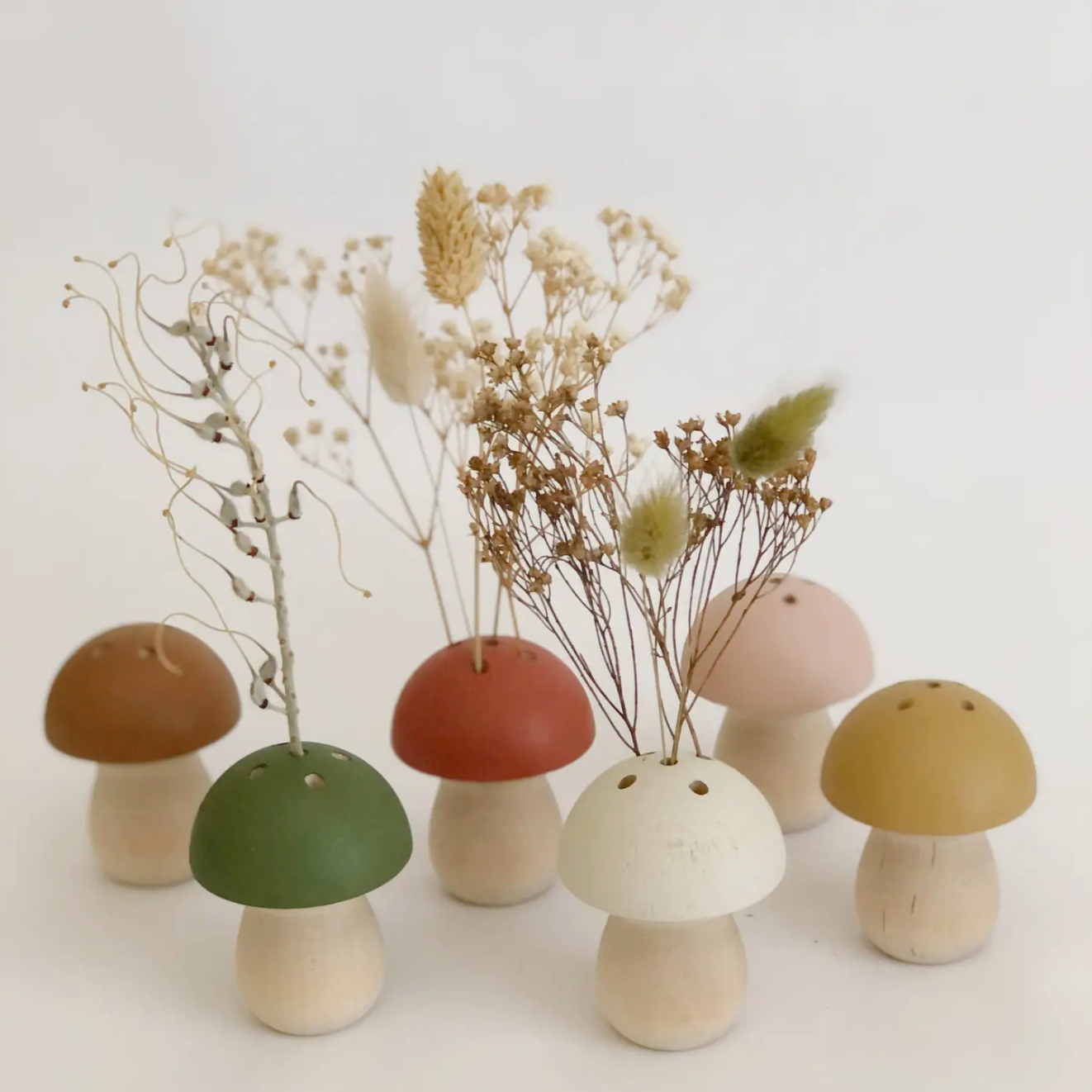 Mini Mushroom Dried Flower+ Ikebana Vase