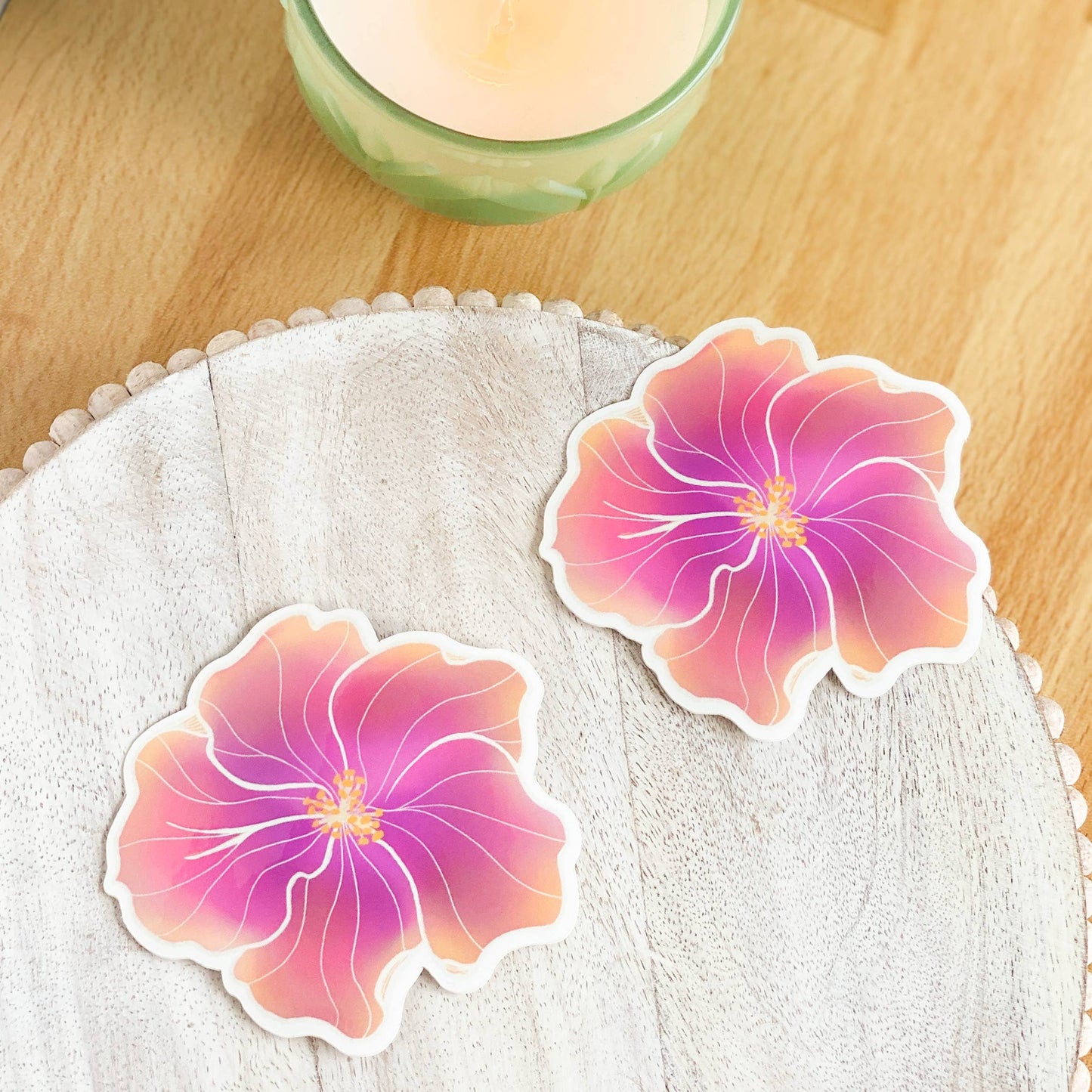 Sunset Hibiscus Sticker