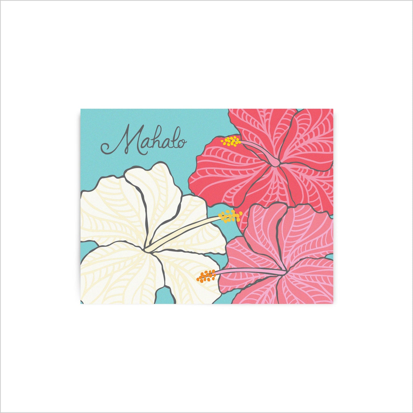 Mahalo Hibiscus Card