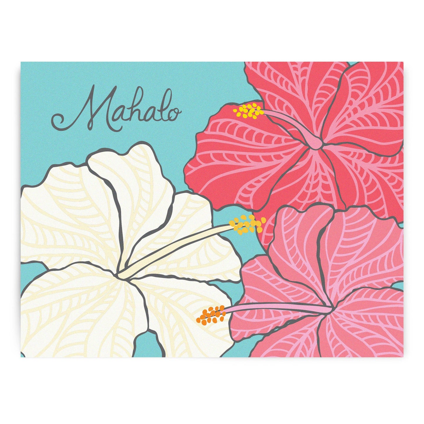 Mahalo Hibiscus Card