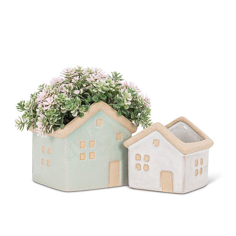 Mini House Planter-Gry-2.5" L