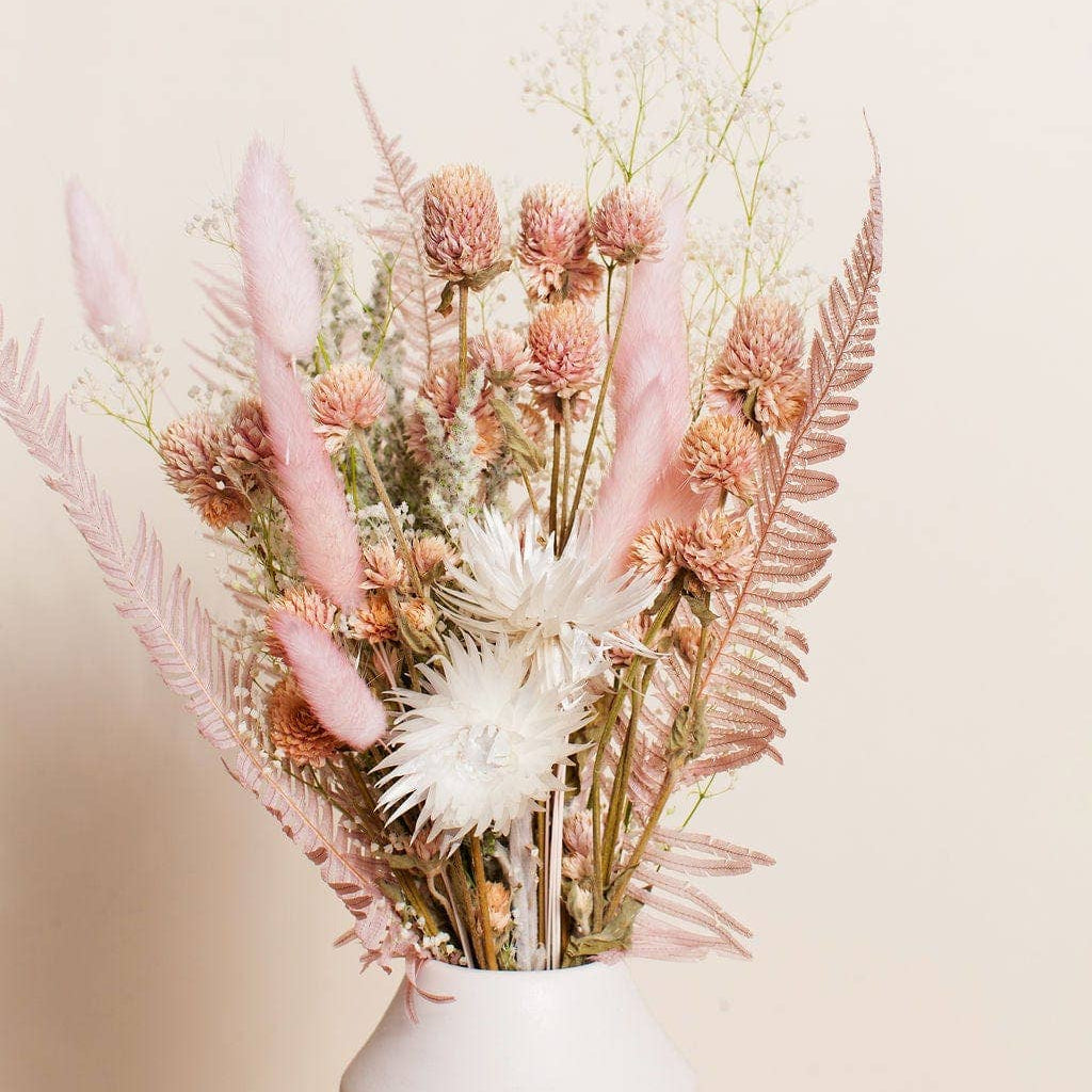 Blush, Green & White Dried Flower Mini Bouquet
