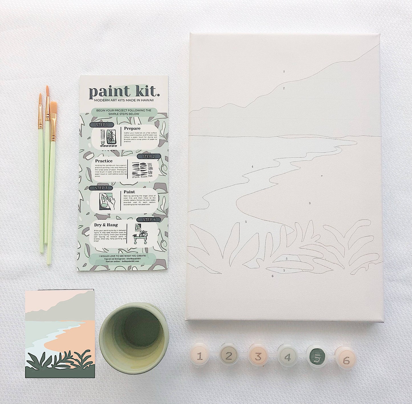 "Modern Beach" Paint by Number Kit | Paint Kit