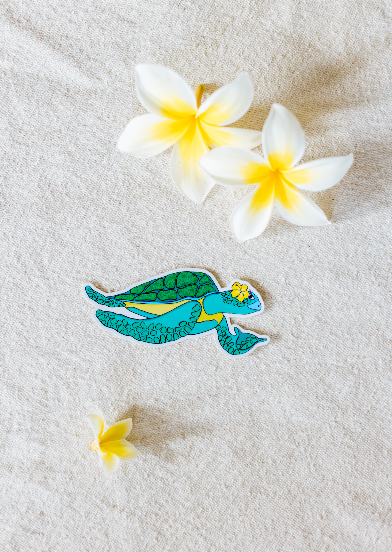 Hibiscus Honu Sticker