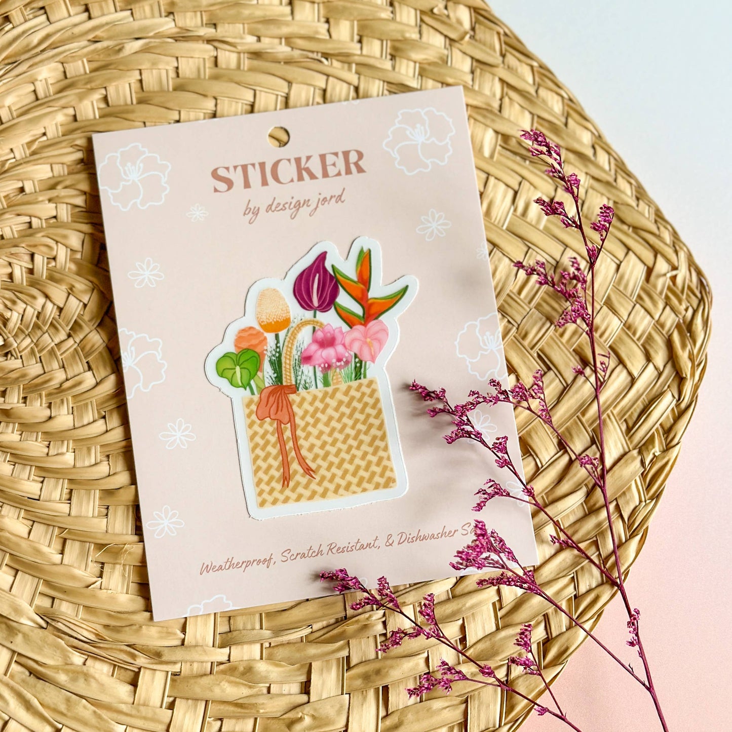 Lauhala Flower Sticker