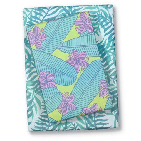 Plumeria/ Palms Double-sided Eco Wrapping Paper