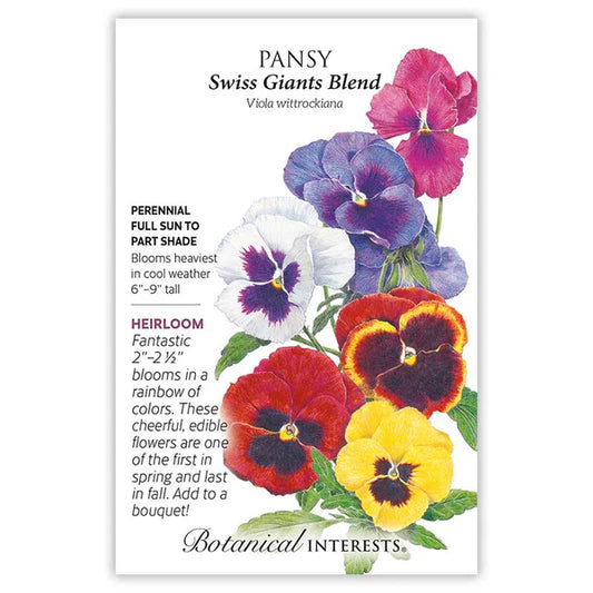 Pansy seeds, "Swiss Giants Blends"