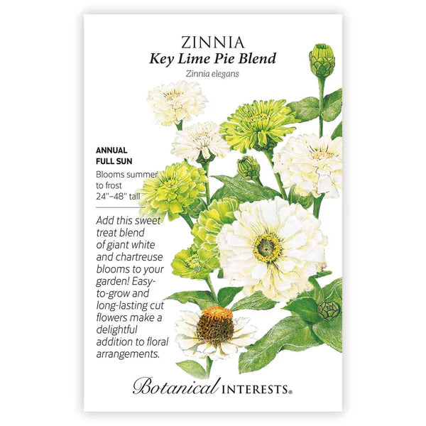 Zinnia seeds, "Key Lime Pie Mix"