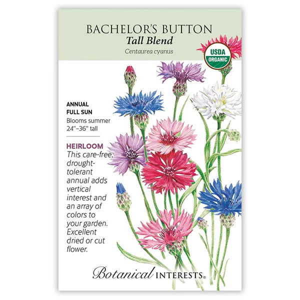 Bachelor Button seeds, "Tall Blend"