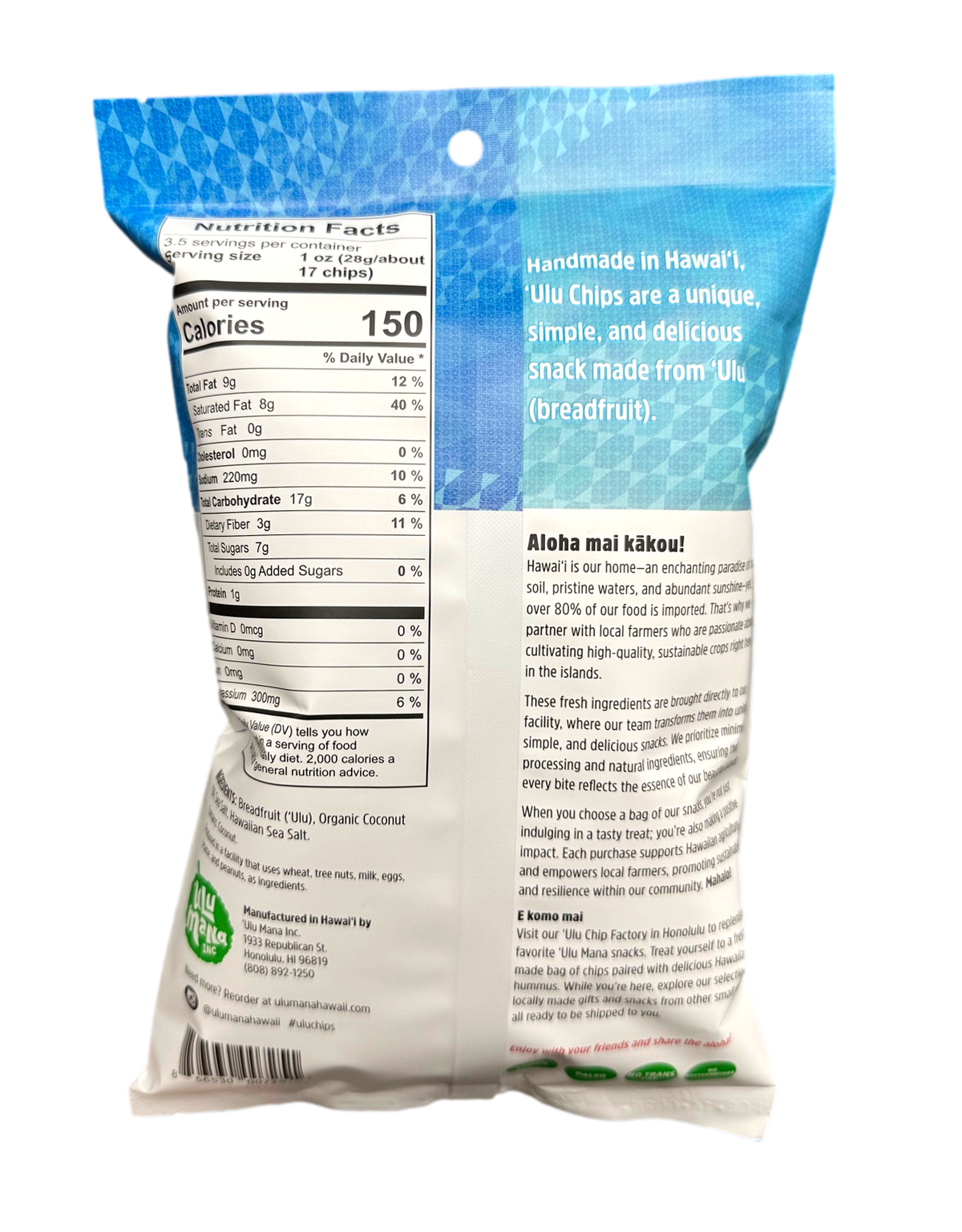 Hawaiian Sea Salt 'Ulu Chips 3.5oz