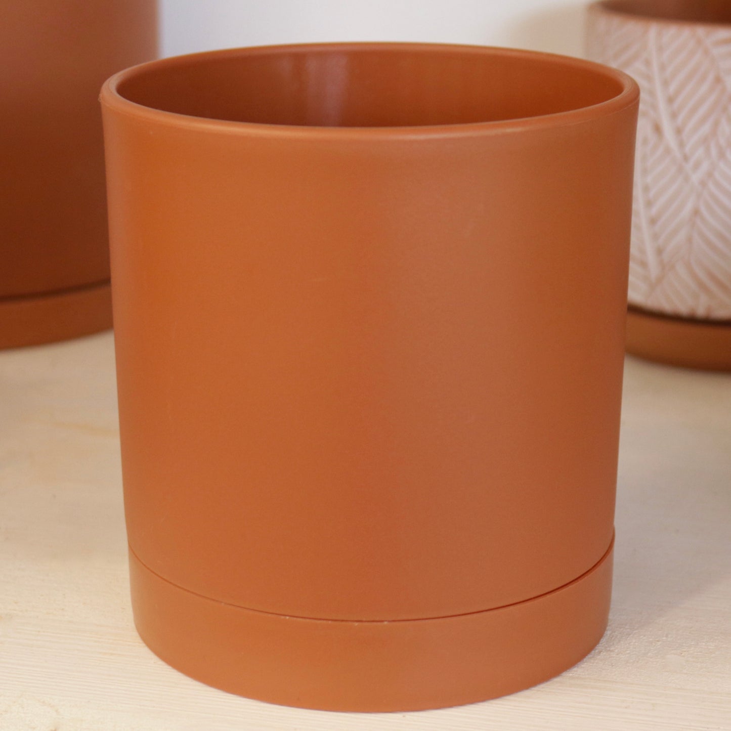 Plastic Terracotta Planter with Saucer