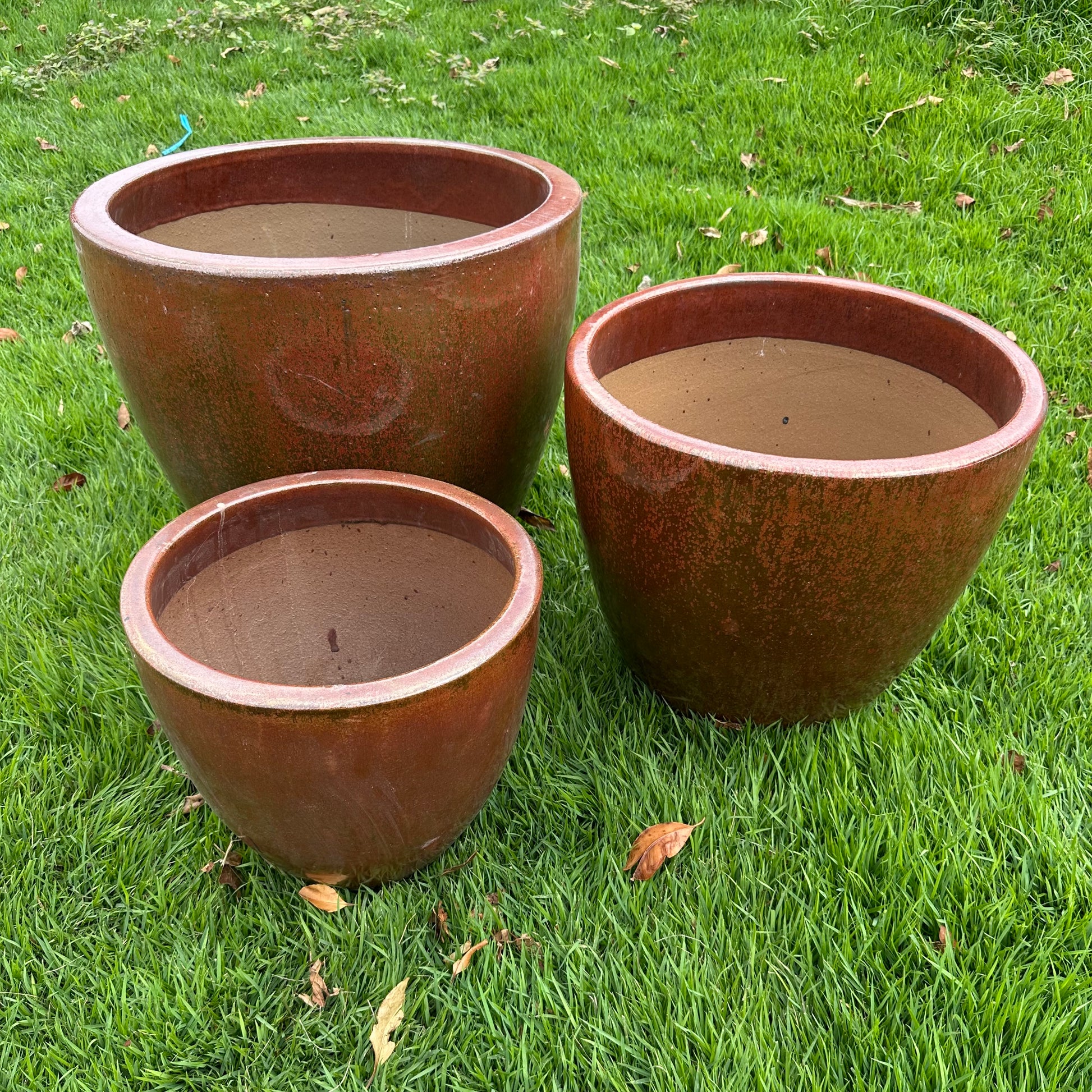 red plant pots large Rustic Red Ceramic Planter