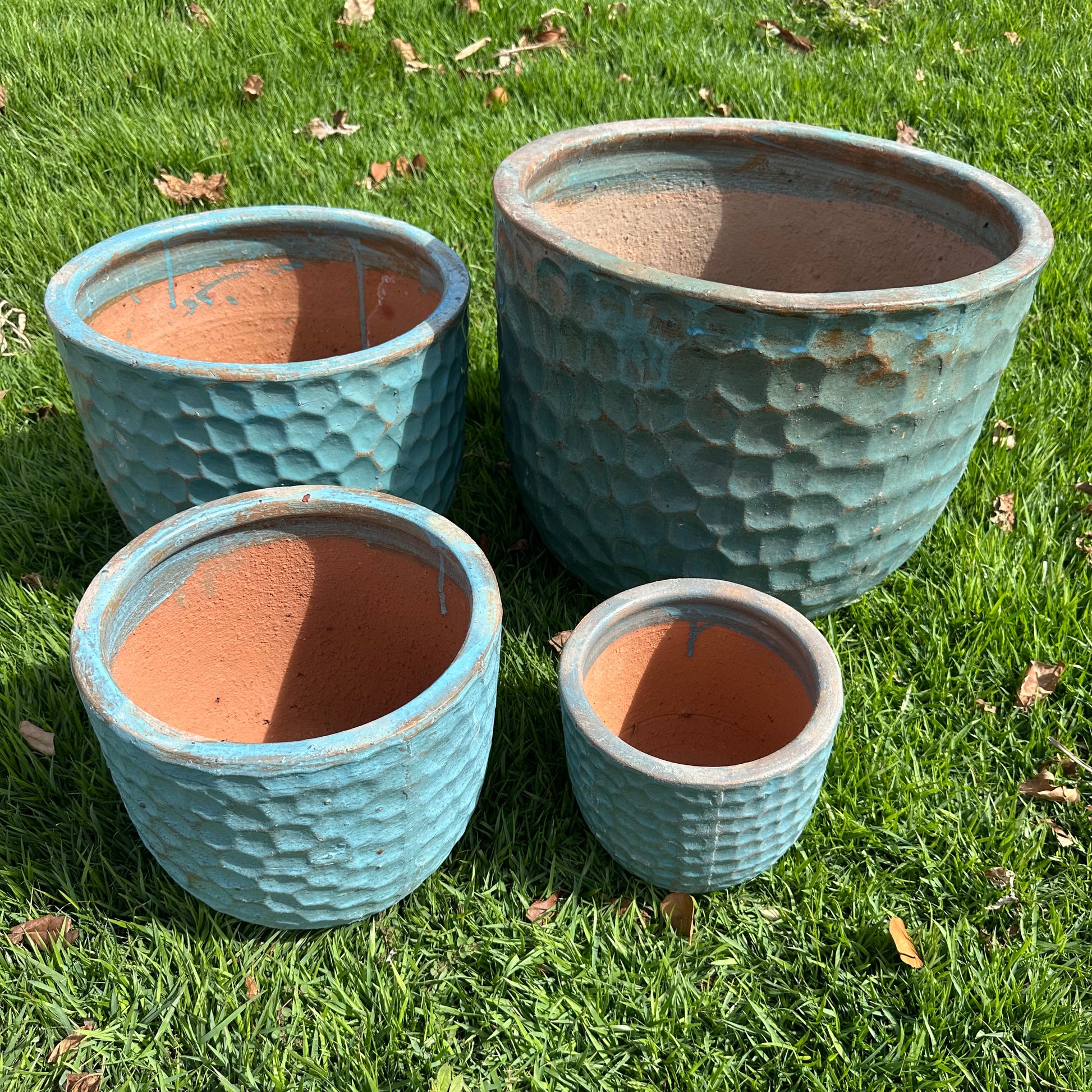 teal ceramic flower pot Geometric Teal Ceramic Planter