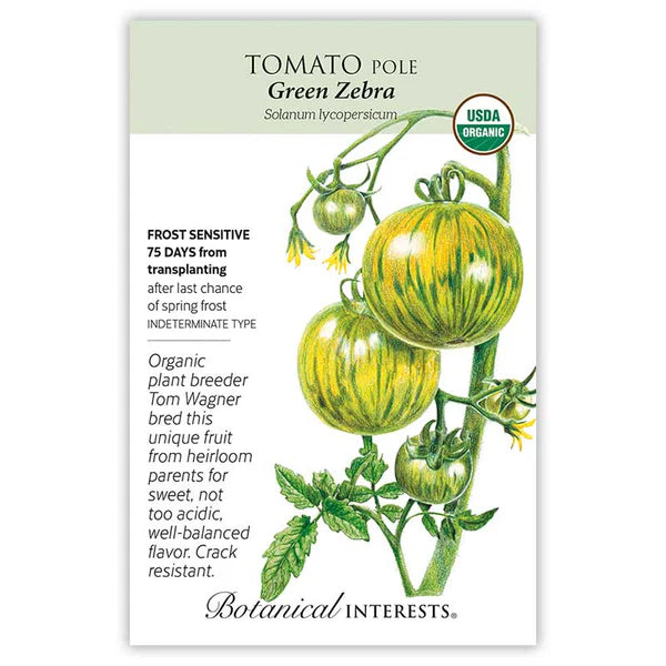 Tomato Pole seeds, "Green Zebra"