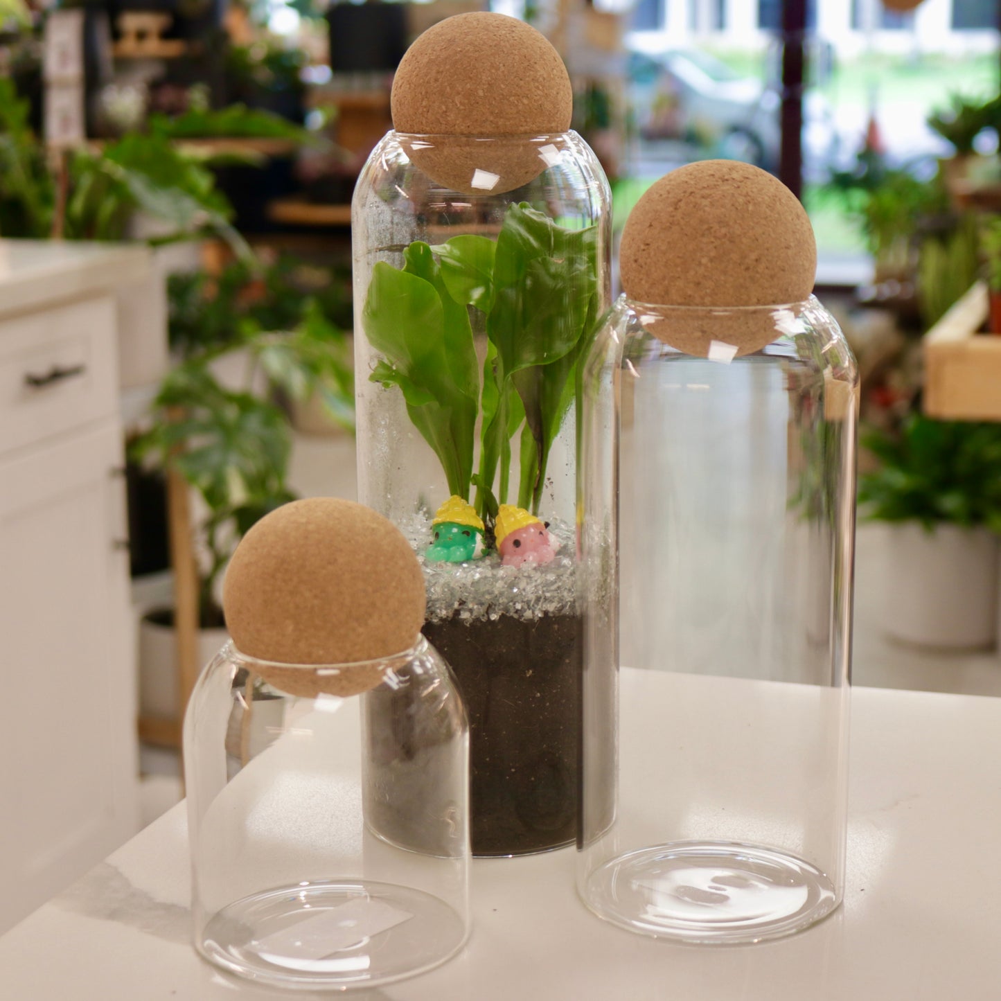 Glass Jar with Spherical Cork Lid