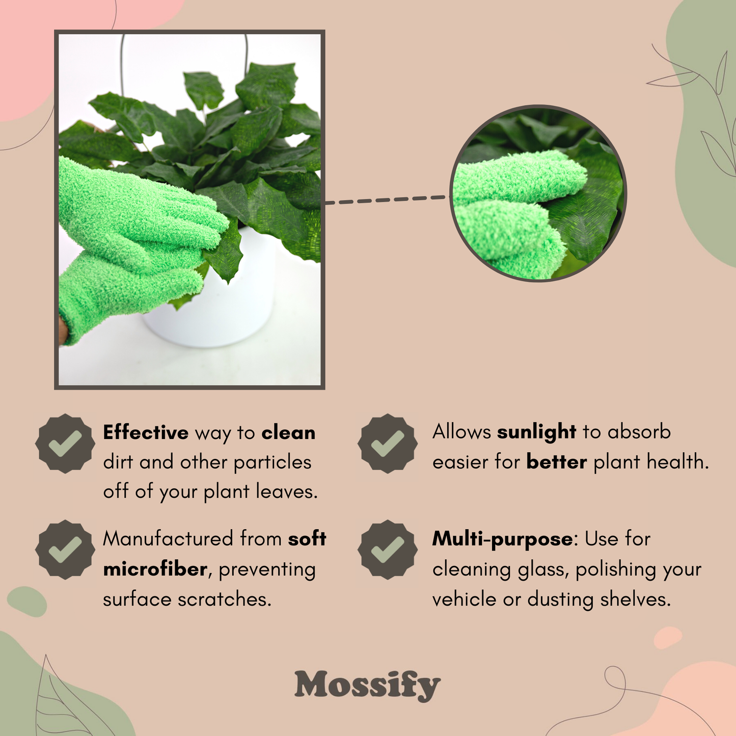 Microfiber Gloves – Reusable Leaf-Shining Gloves for Plant