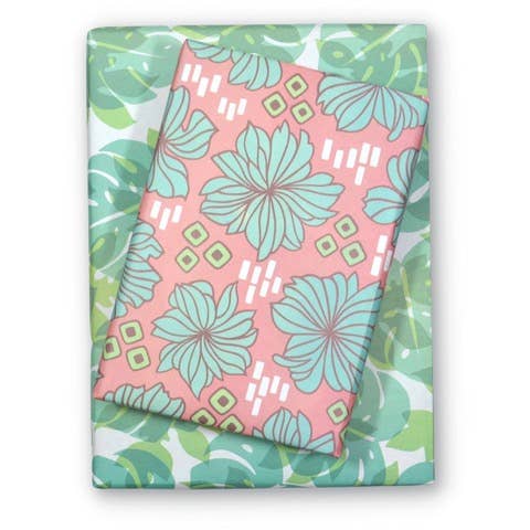 Retro Bloom/ Monstera Shadow Reversible Eco Wrapping Paper