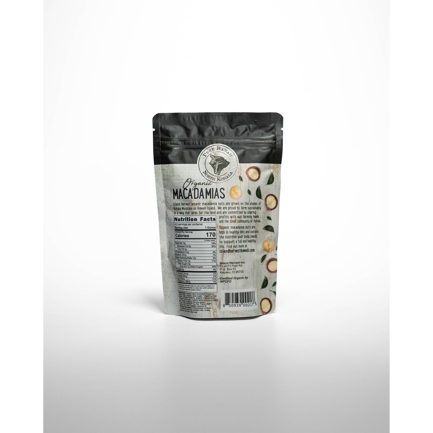 Organic Macadamias with Dark Chocolate (4.5oz)