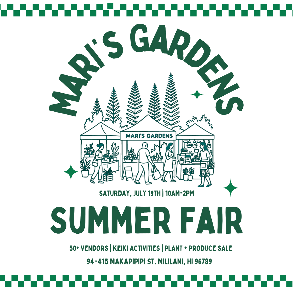 7/19 RSVP to Mari's Gardens Summer Fair