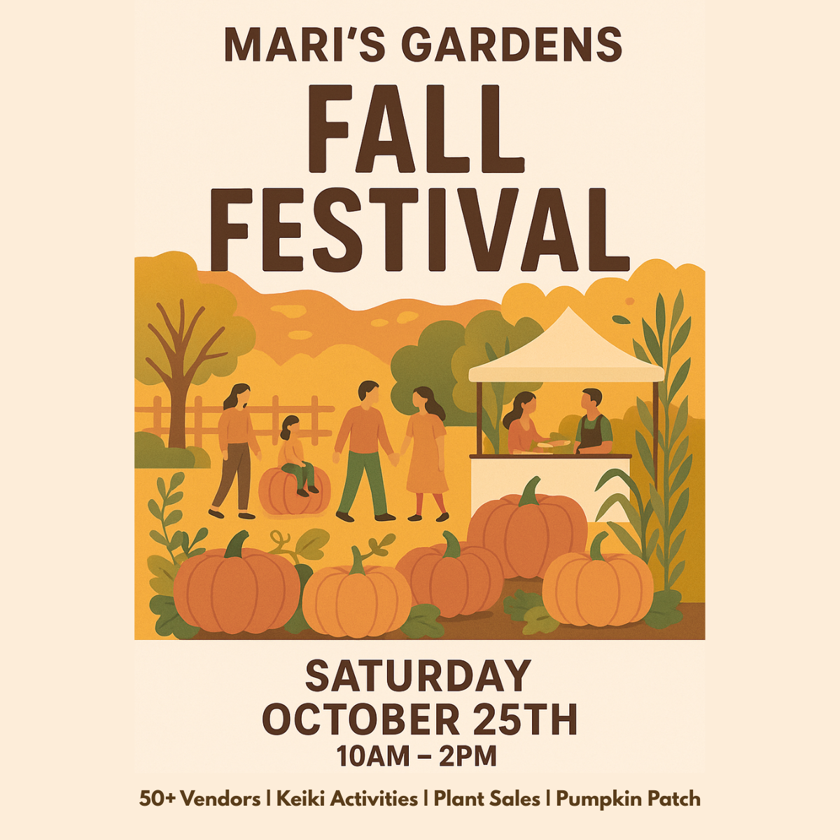 10/25 RSVP to Mari's Gardens Fall Festival