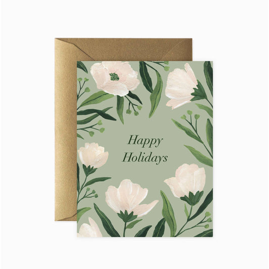 Holiday Floral Christmas Card