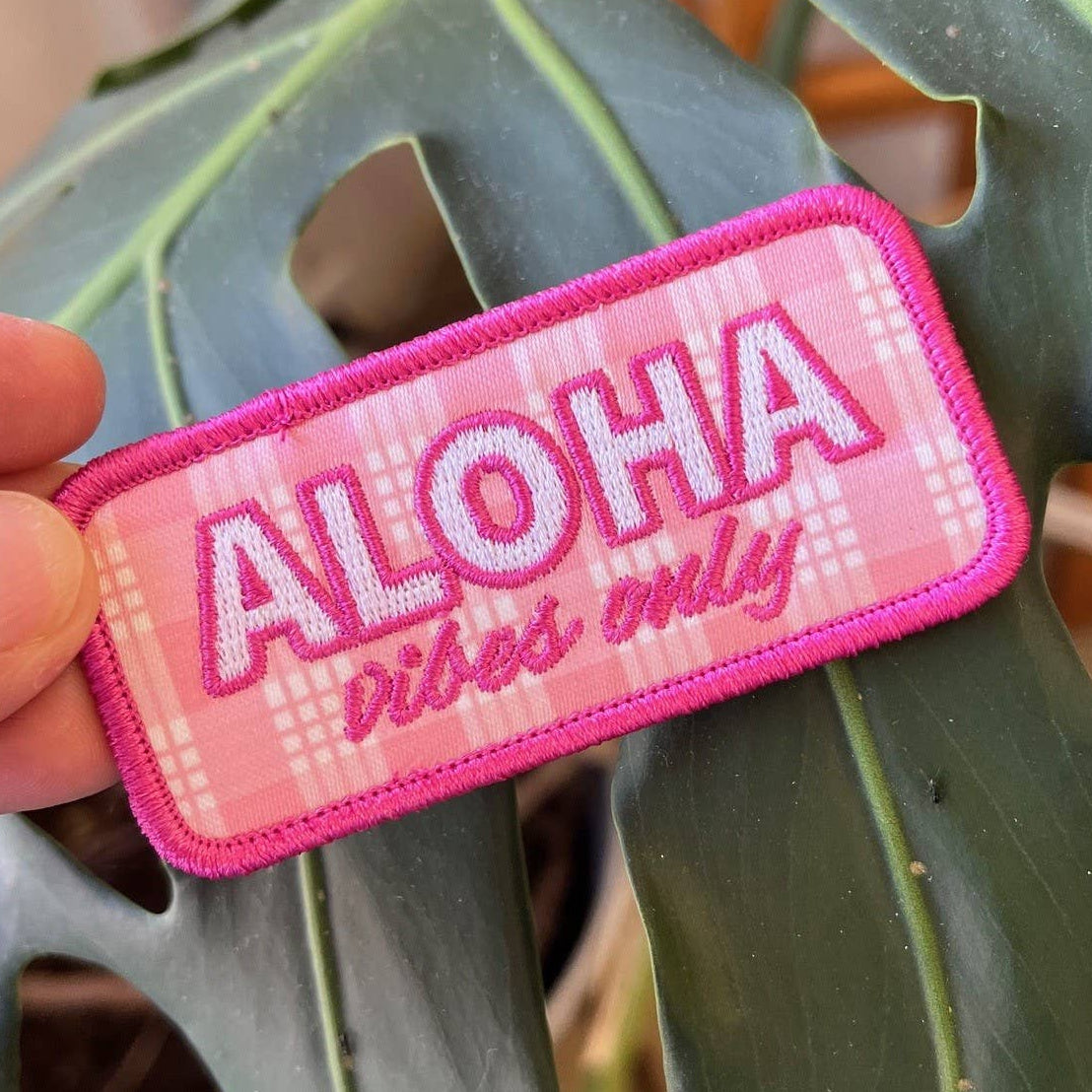 Aloha Vibes Only Palaka Patch - Hawaii