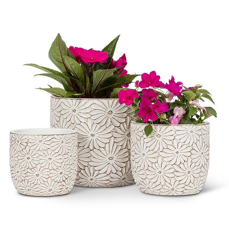 Daisy Round Planter-4.5" H