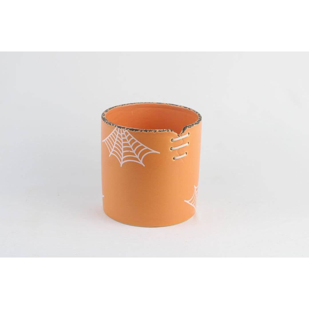 Spiderweb Stitch Ceramic Pot – Halloween Planter