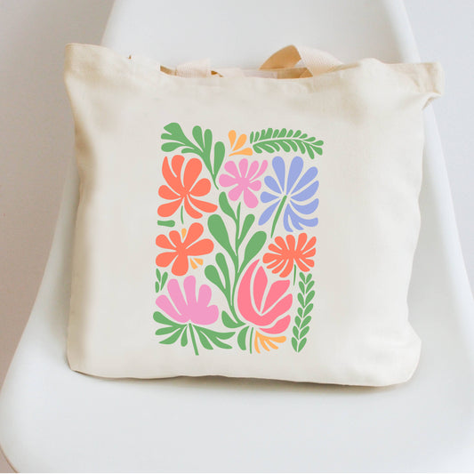 Summer Flower Canvas Tote