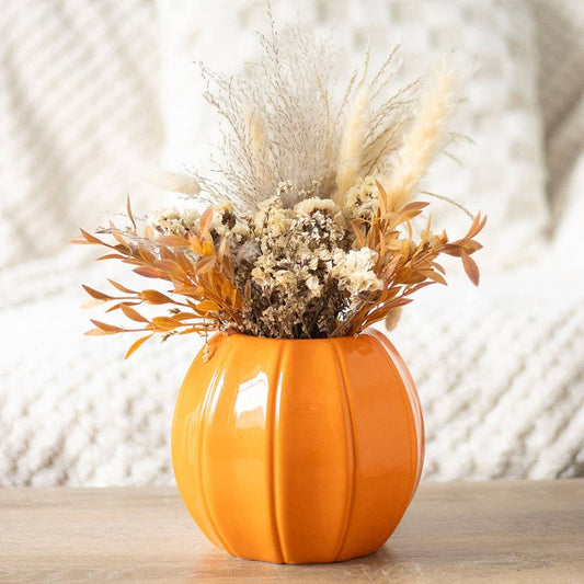 Orange Autumn and Fall Pumpkin Vase