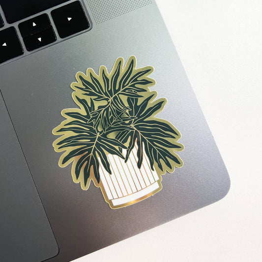 Split-Leaf Philodendron Plant | Luxe Metallic Gold Sticker