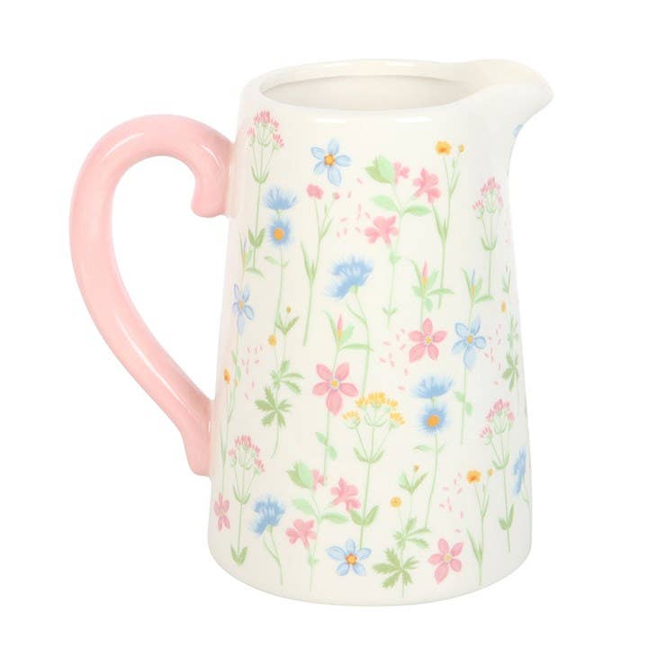 Spring Floral Print Ceramic Flower Jug