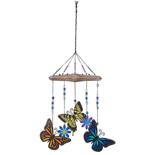 Metal Painted Butterfly Wind Chime Garden Decor