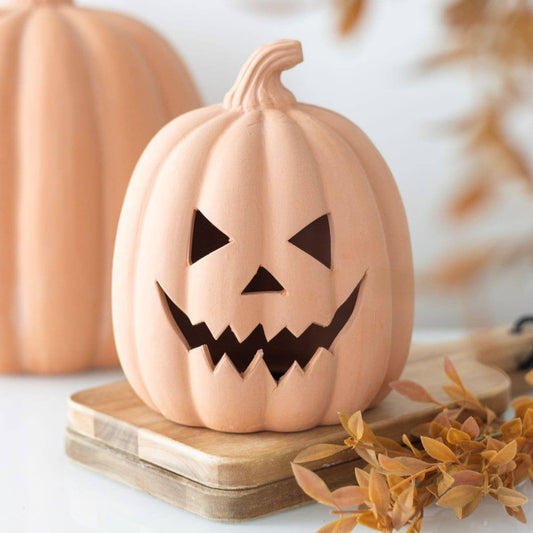 15cm Terracotta Halloween Pumpkin Decoration
