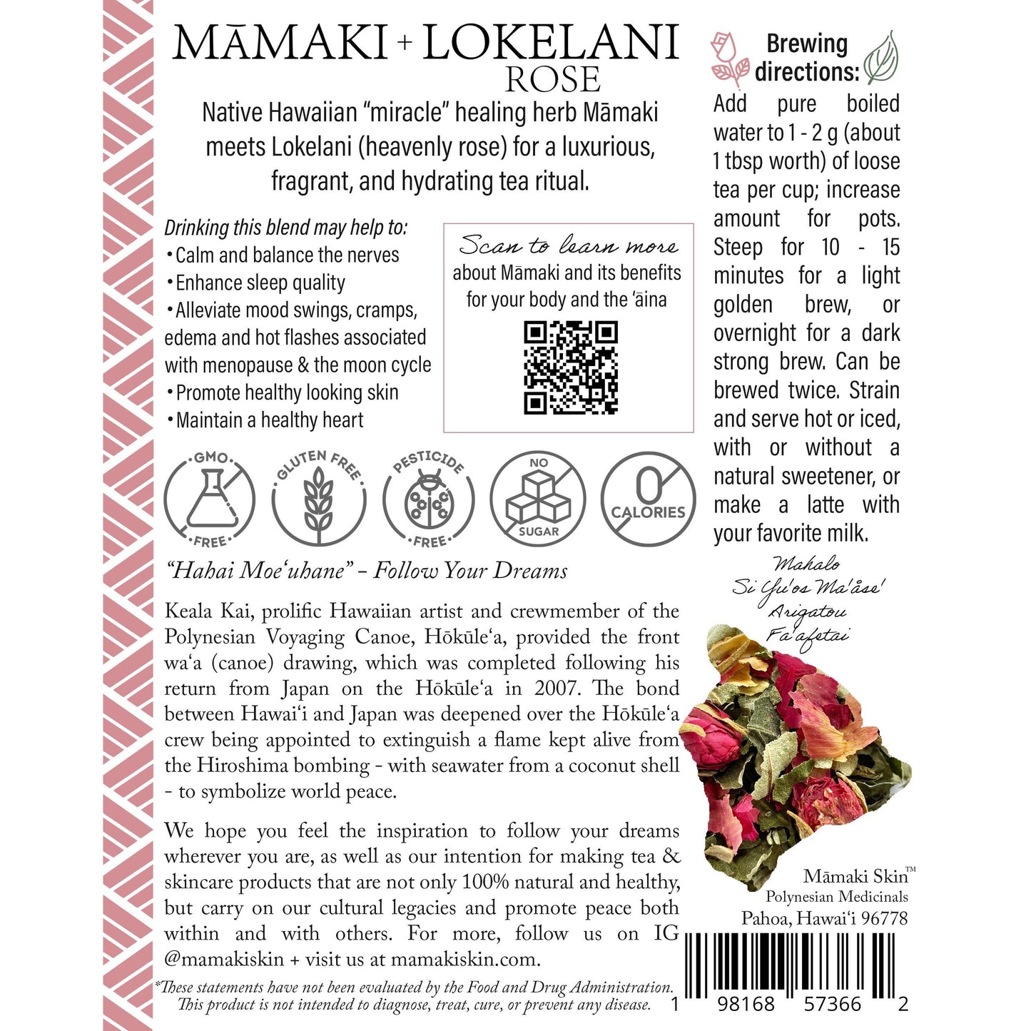 Lokelani Rose Mamaki Tea