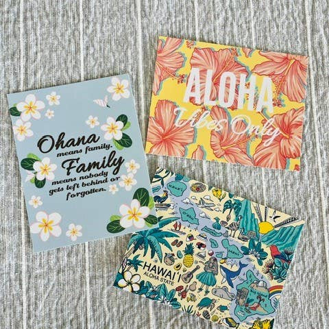 Hawaii Island  Postcard - Oahu, Maui, Big Island, Kauai
