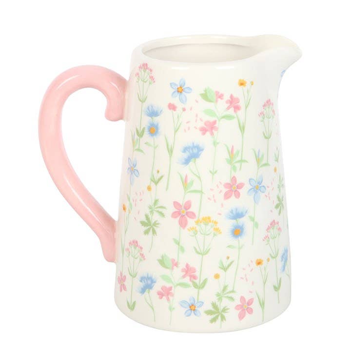 Spring Floral Print Ceramic Flower Jug