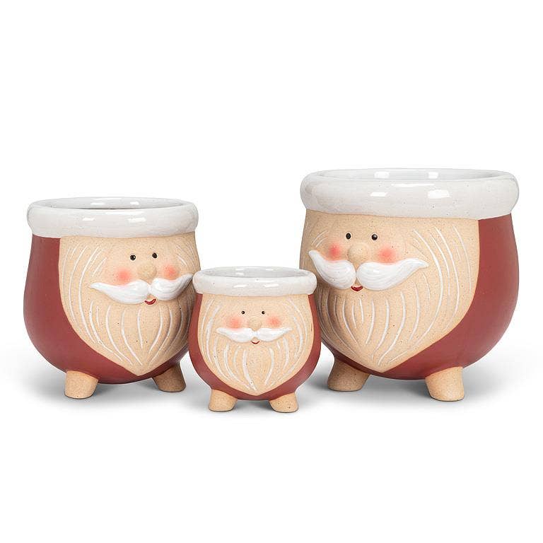 Small Santa Planter on Legs-3"H