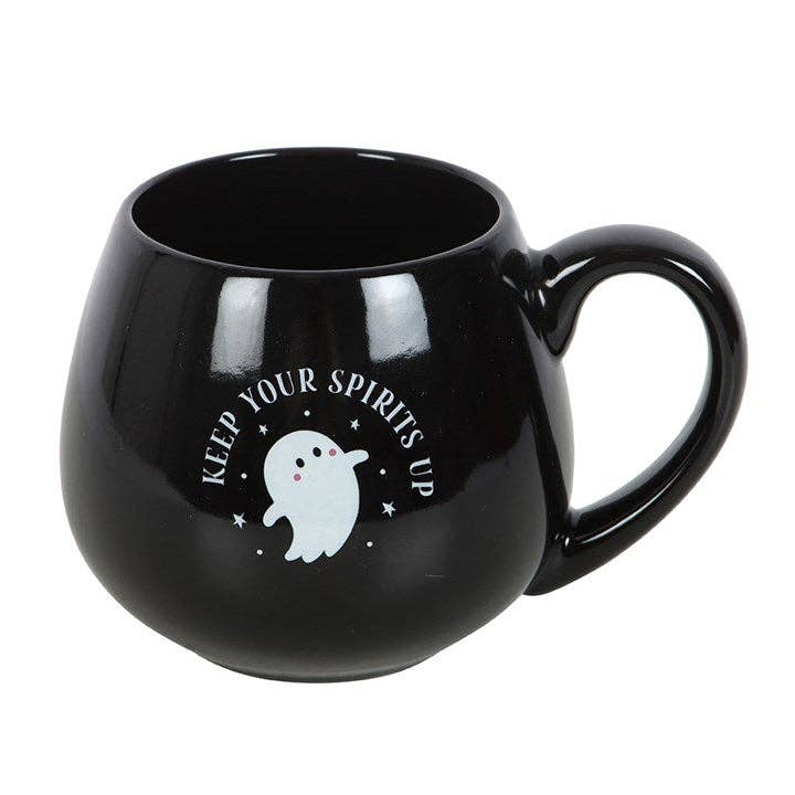 Keep Your Spirits Up Rounded Halloween Ghost Mug