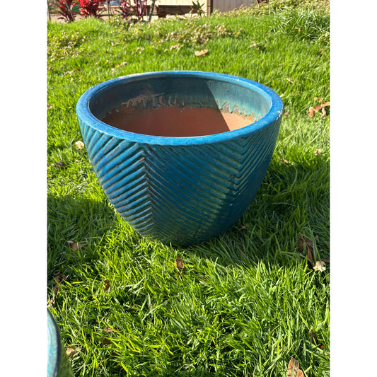Blue Tropics Ceramic Planter