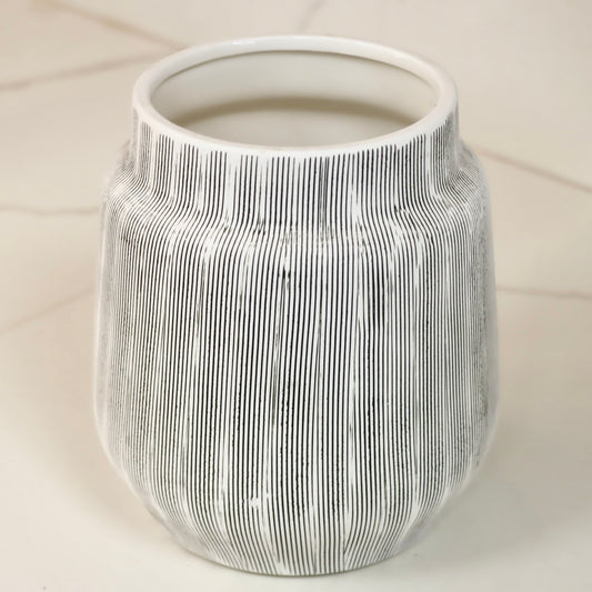 Black Stripped Vase