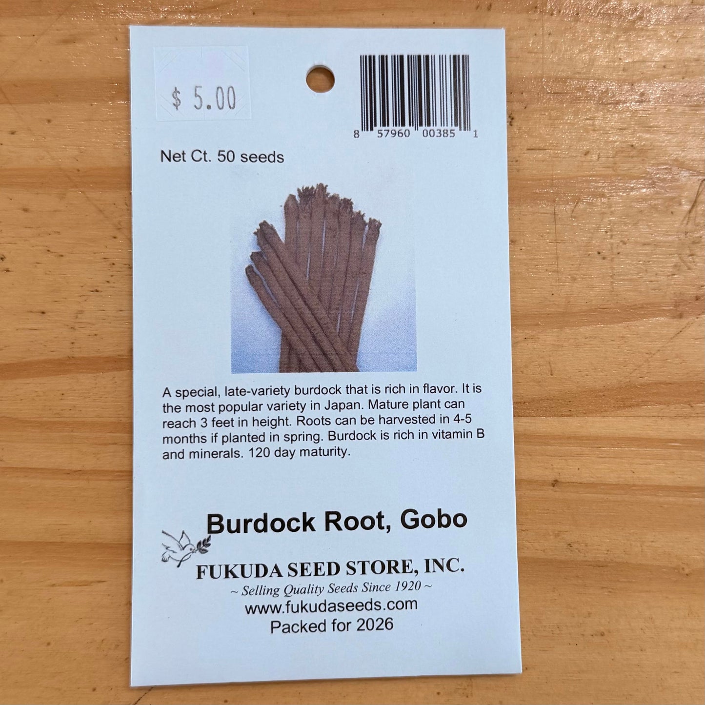 Burdock Root, Gabo, Seeds