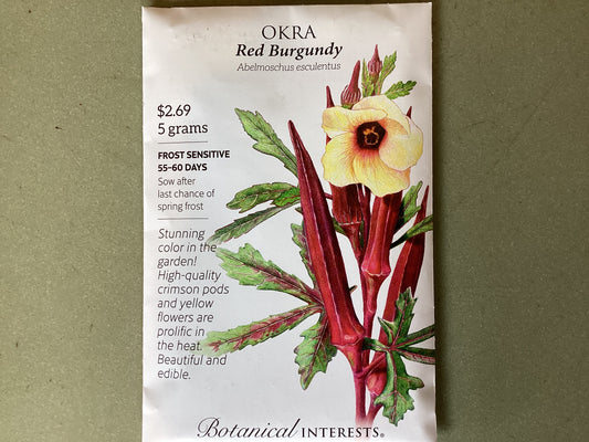 Okra, “Red Burgundy”, seeds