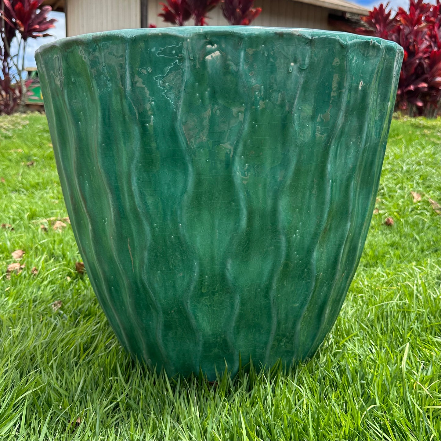 Bamboo Green Ceramic Planter