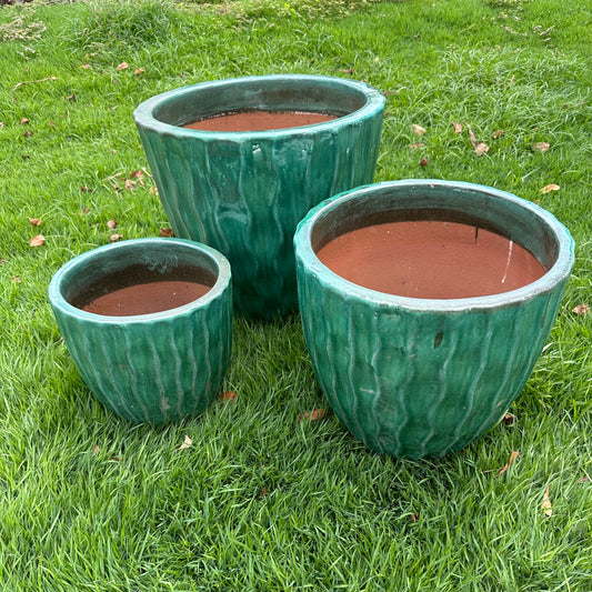 Bamboo Green Ceramic Planter