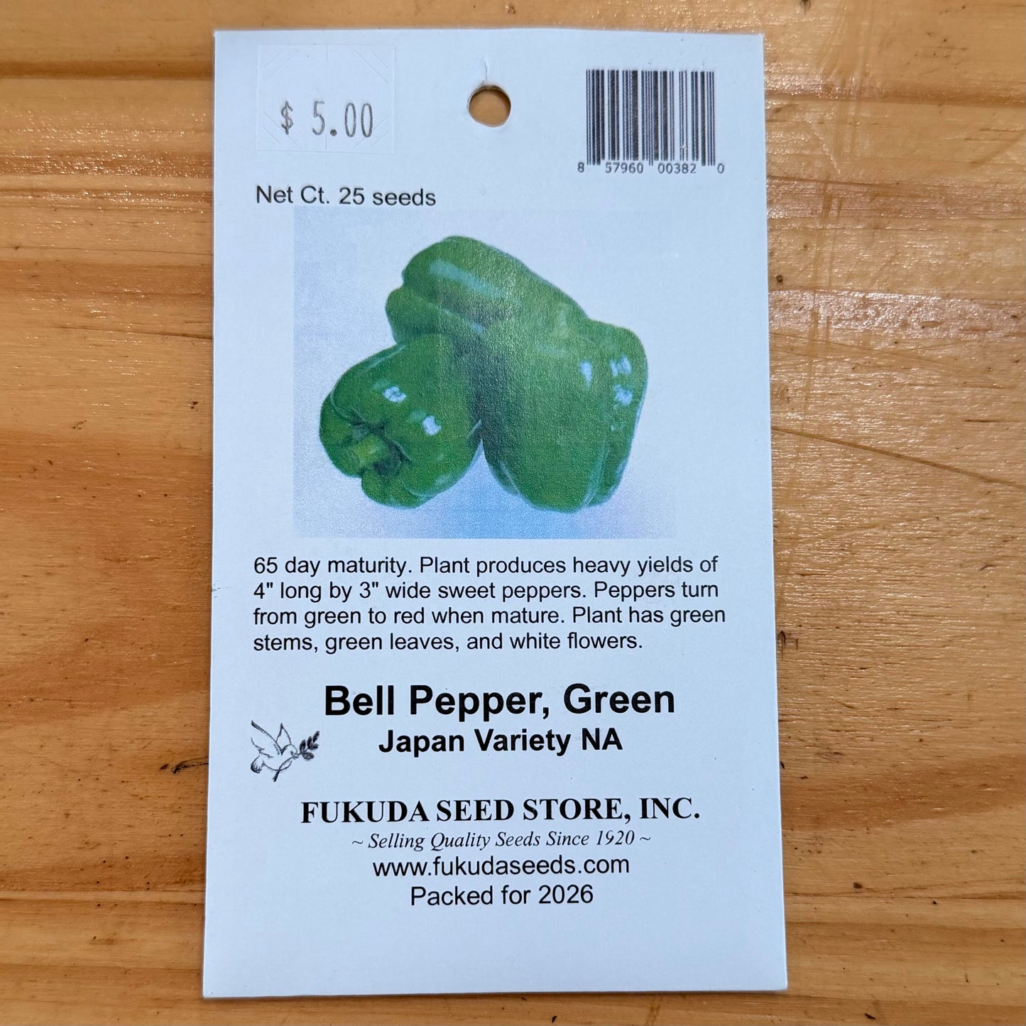 Bell Pepper, Green Japan, Seeds