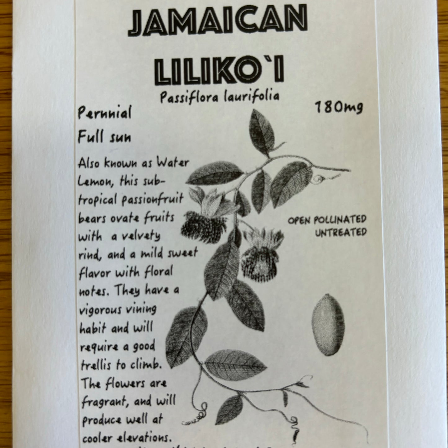 Jamaican Liliko'i, seeds