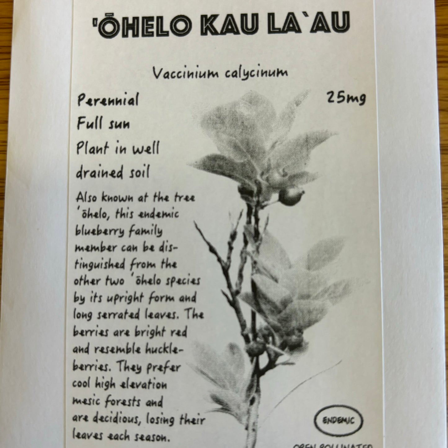 'Ohelo kau la'au, seeds