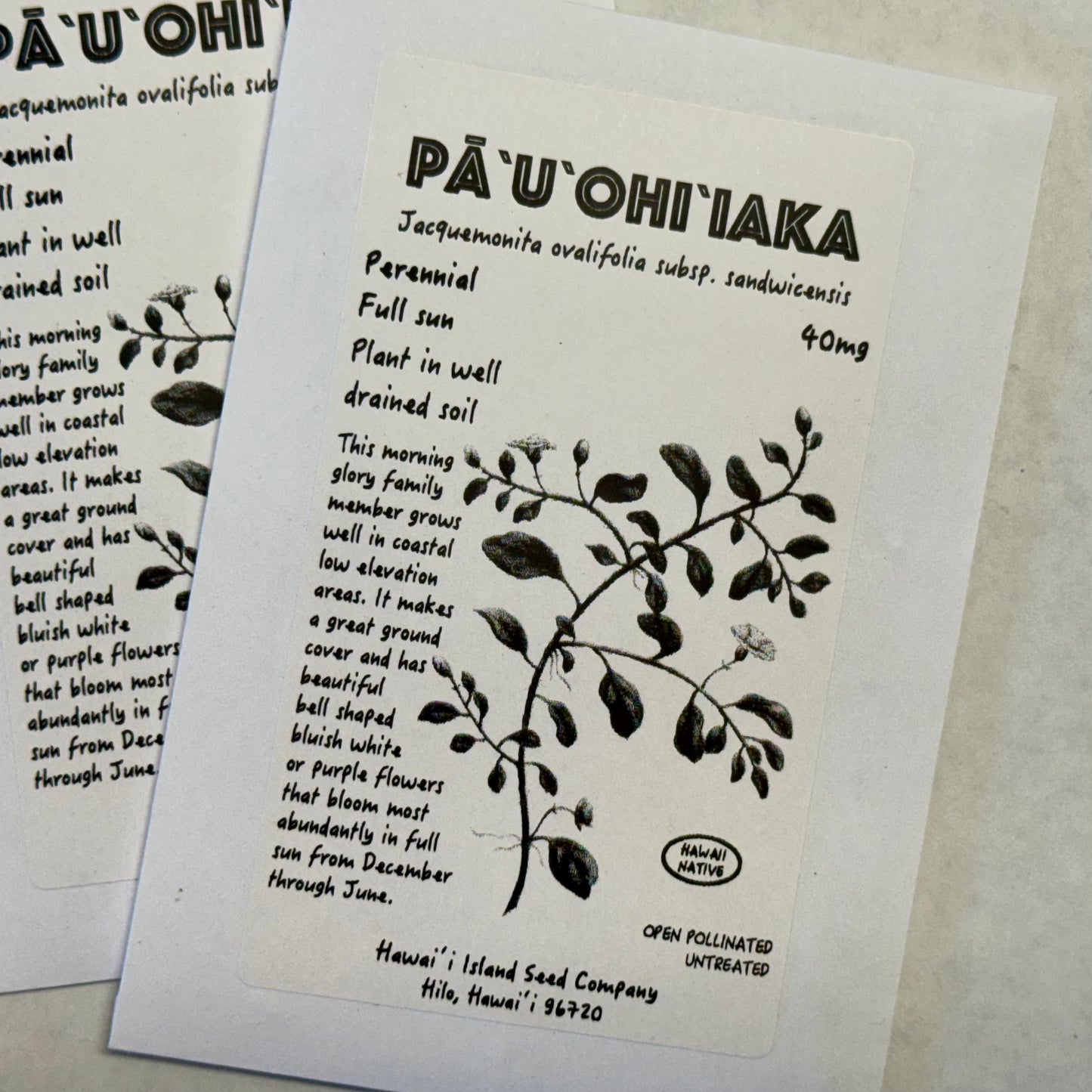 Pa'uohi'iaka, seeds