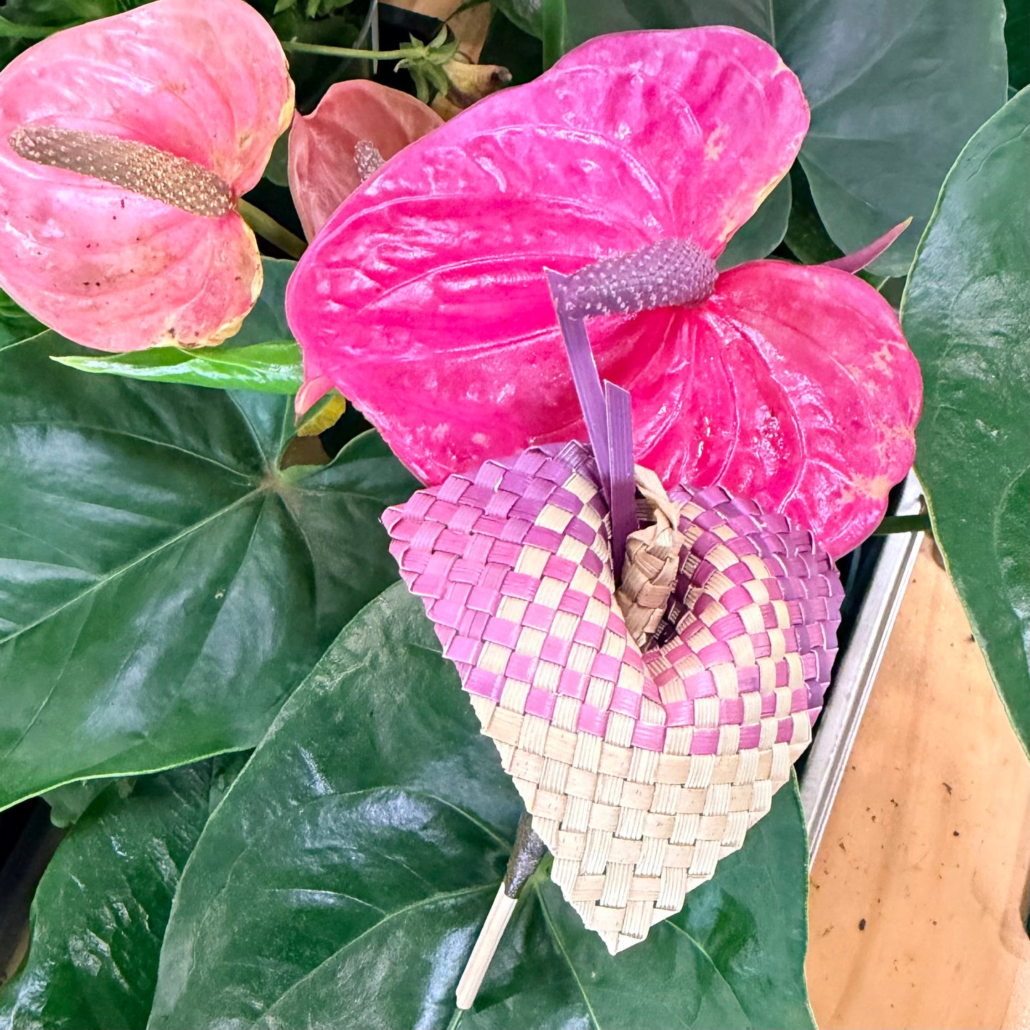 Hand woven - Lauhala Anthurium